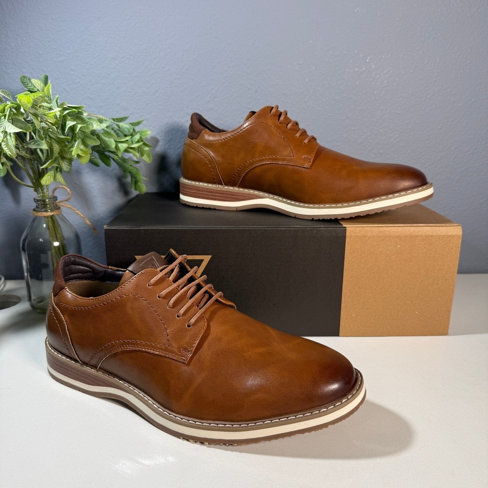 Vance Rutger Plain Toe Hybrid Dress Shoes Mens Brown Lace Up‎ Sz 9